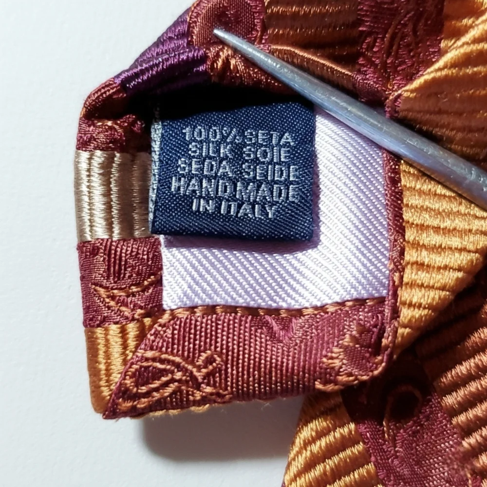 Altea Milano 100% Silk Vintage Tie Burgundy Wine Purple Diagonal Stripes Italy